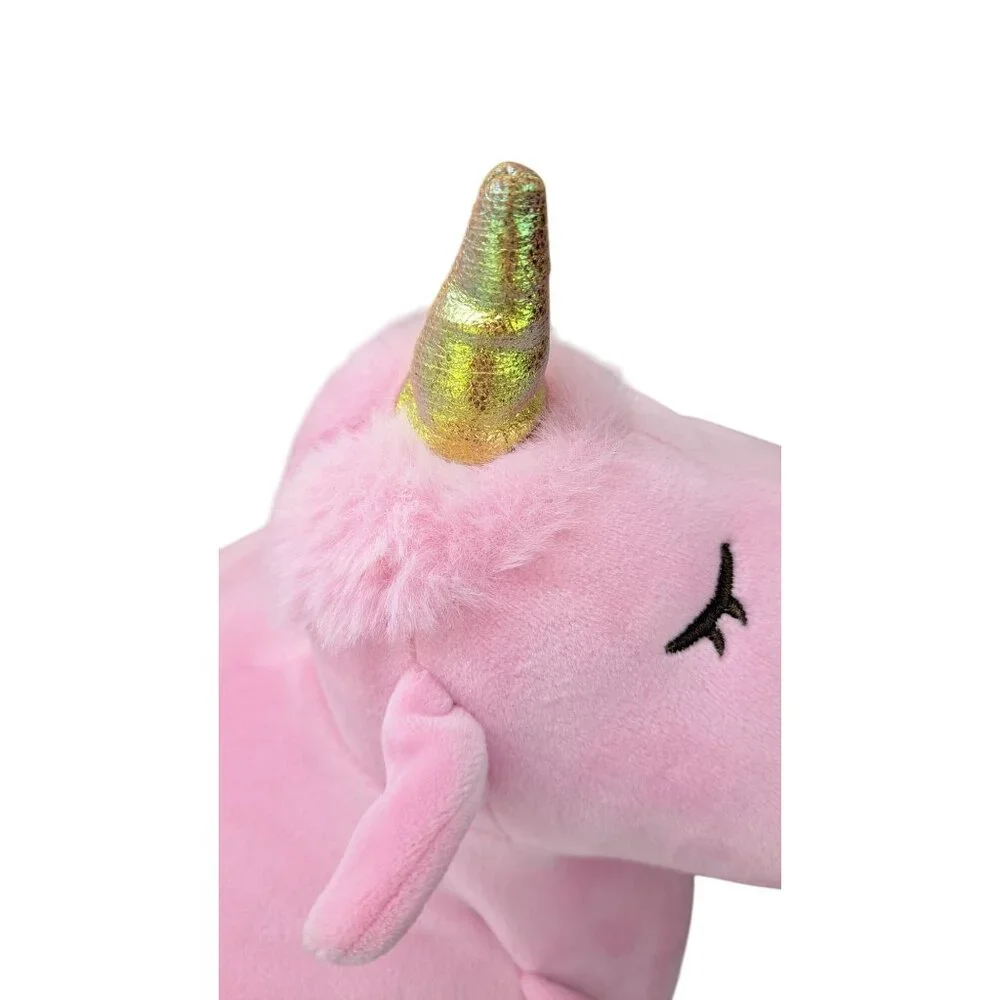 Miniso Hippo Unicorn Plush Pink Horn Kawaii Hippocorn Chunky Round New 10.5 Inch - Picture 7 of 11